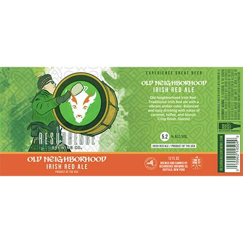 Resurgence Old Neighborhood Irish Red Ale by Resurgence Brewing Company, beer label