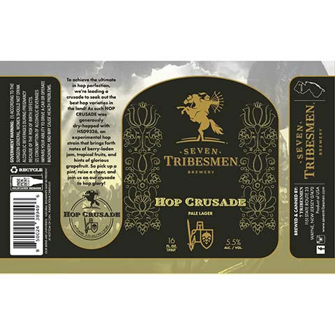 Seven Tribesmen Hop Crusader Pale Lager by 7 Tribesmen, beer label