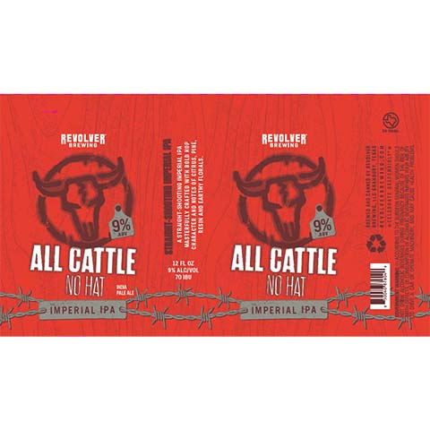 Revolver All Cattle No Hat Imperial IPA by Revolver Brewing, LLC, beer label