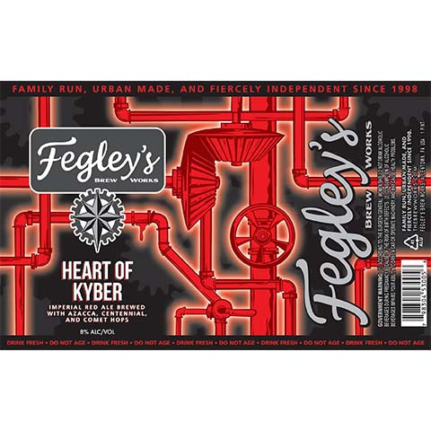 Fegley's Heart Of Kyber Imperial Red Ale by Fegley's Brew Works, beer label