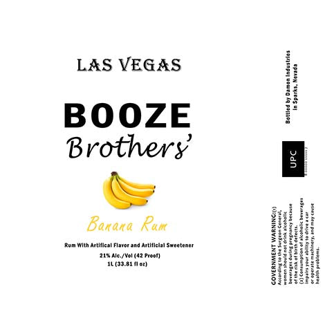 Booze Brothers Banana Rum by Booze Brothers Brewing Co., beer label
