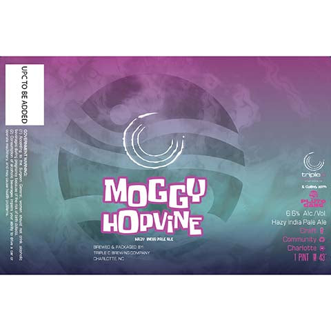 Triple C Moggy Hopvine Hazy IPA by Triple C Brewing, beer label