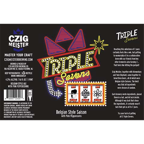 Czig Meister Triple Sevens Saison by Czig Meister Brewing Co., beer label