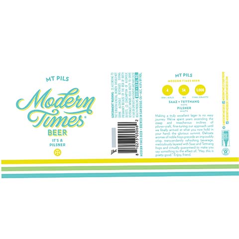 Modern Times MT Pils by Modern Times Beer, beer label