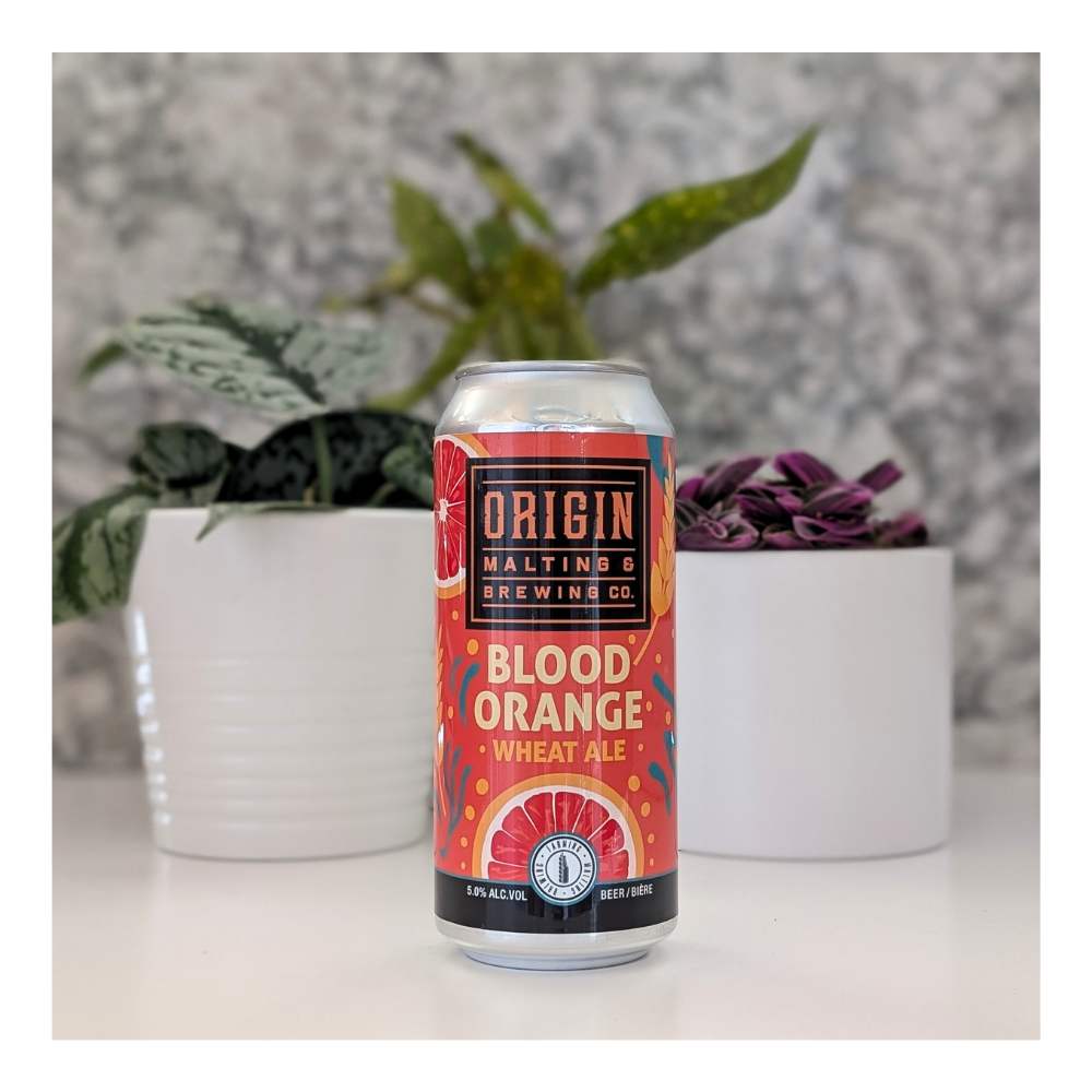 Blood Orange Wheat Ale by Origin Malting & Brewing Co., beer label