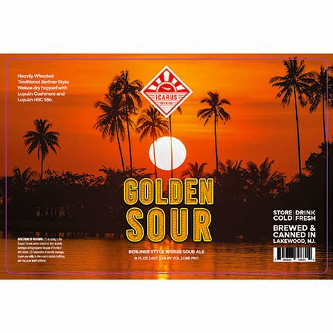 Icarus Golden Sour by Icarus Brewing Company, beer label