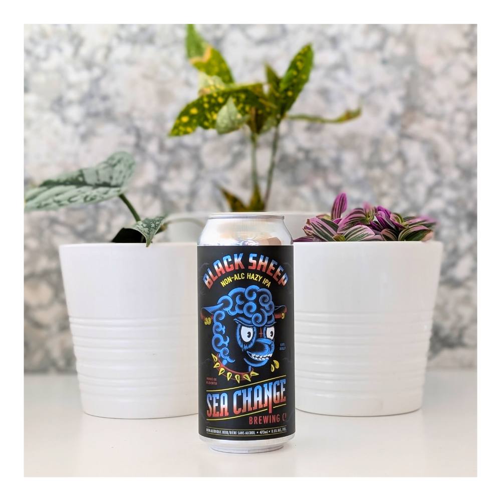 Black Sheep Non-Alcoholic Hazy IPA by Sea Change Brewing Co., beer label