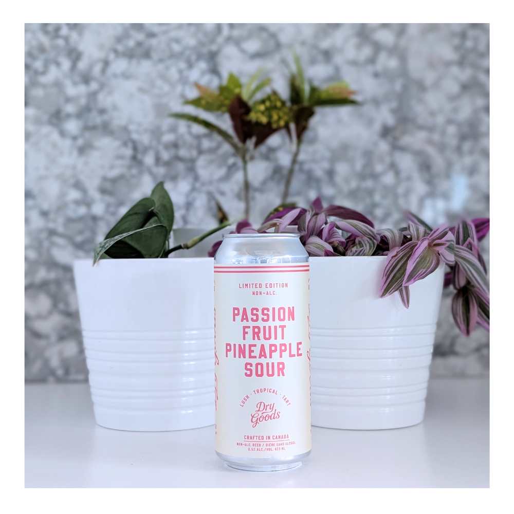 Passion Fruit Pineapple Sour by Dry Goods Non-Alcoholic Beer, beer label