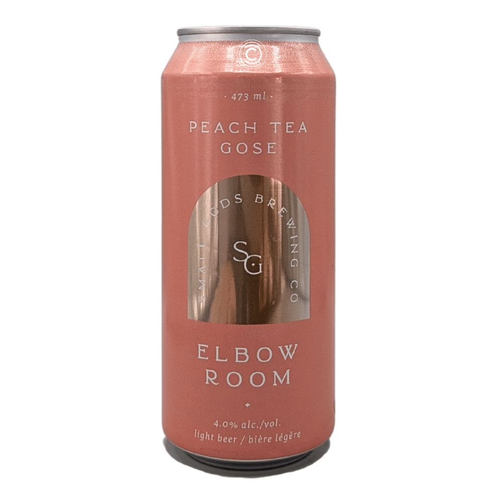 Elbow Room Peach Tea Gose by Small Gods Brewing Co., beer label