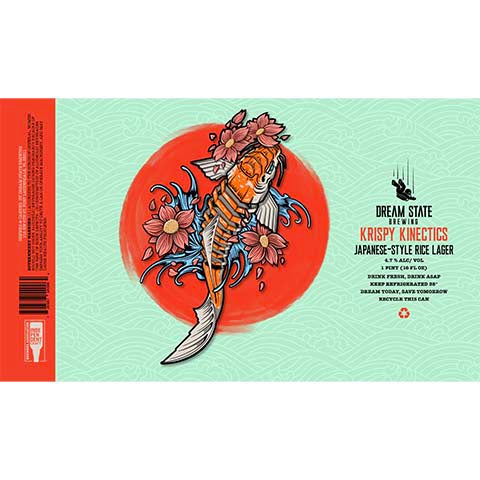 Dream State Krispy Kinetics Rice Lager by Dream State Brewing, beer label