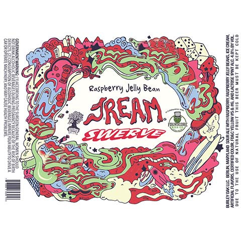 Burley Oak Raspberry Jelly Bean JREAM Swerve Sour Ale by Burley Oak Craft Brewery, beer label