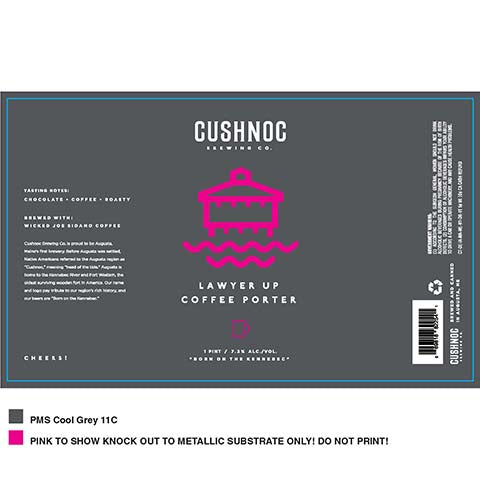 Cushnoc Lawyer Up Coffee Porter by Cushnoc Brewing Company, beer label