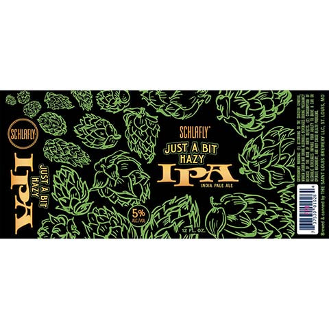 Schlafly Just A Bit Hazy IPA by The Saint Louis Brewery LLC., beer label
