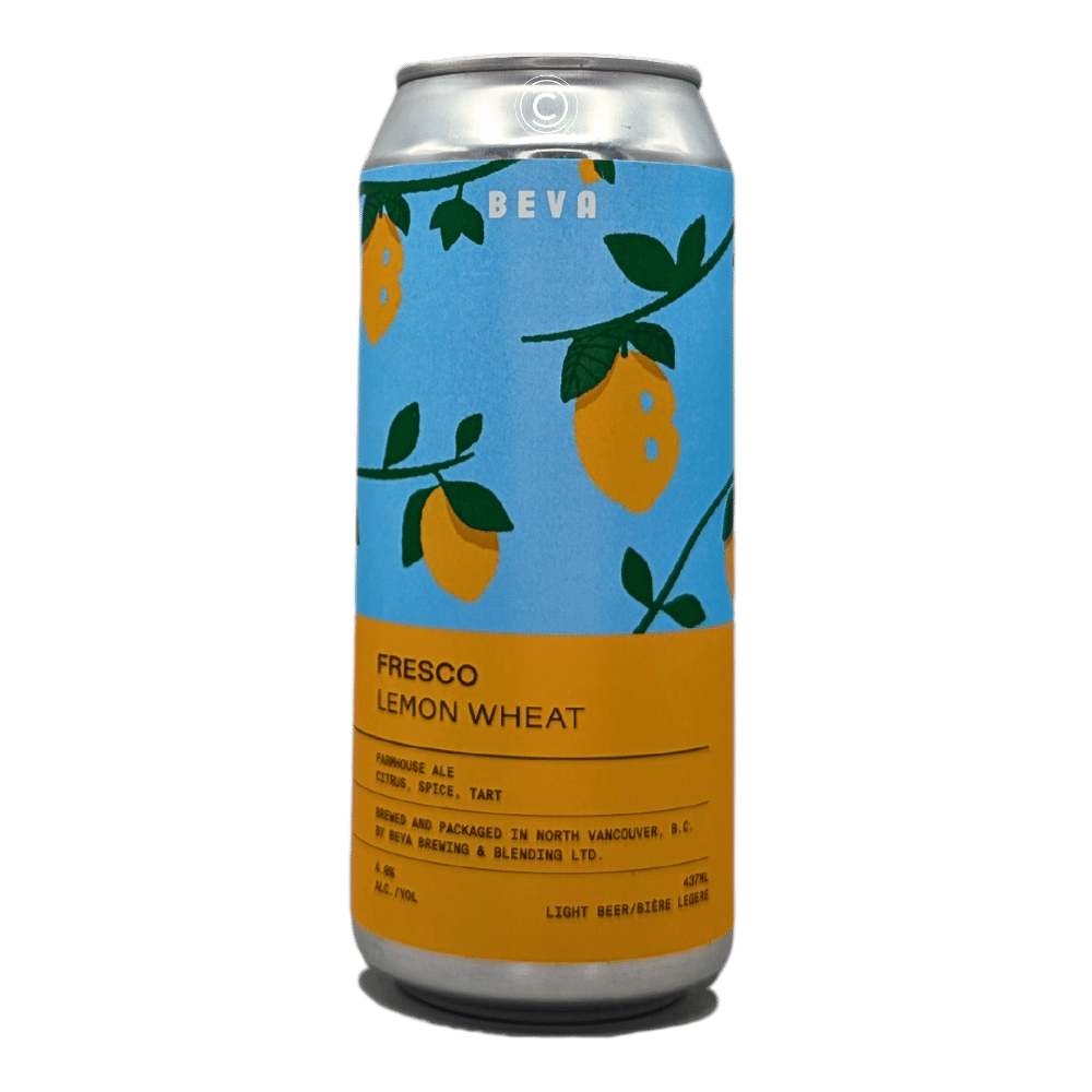 Fresco Lemon Wheat Farmhouse Ale by Beva Brewing & Blending, beer label