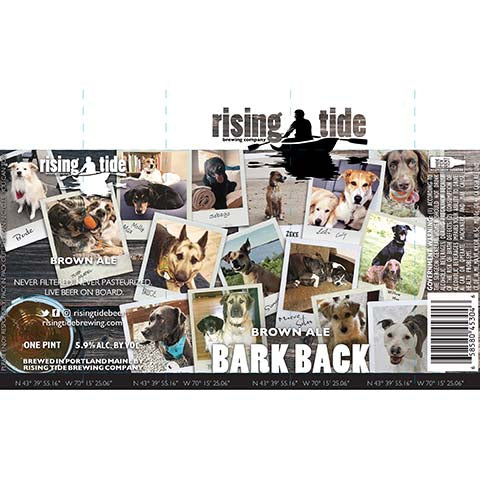 Rising Bark Back Brown Ale by Rising Tide Brewing Co, beer label