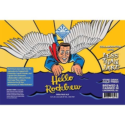 Icarus Fistful Hello Rockbrew IPA by Icarus Brewing Company, beer label