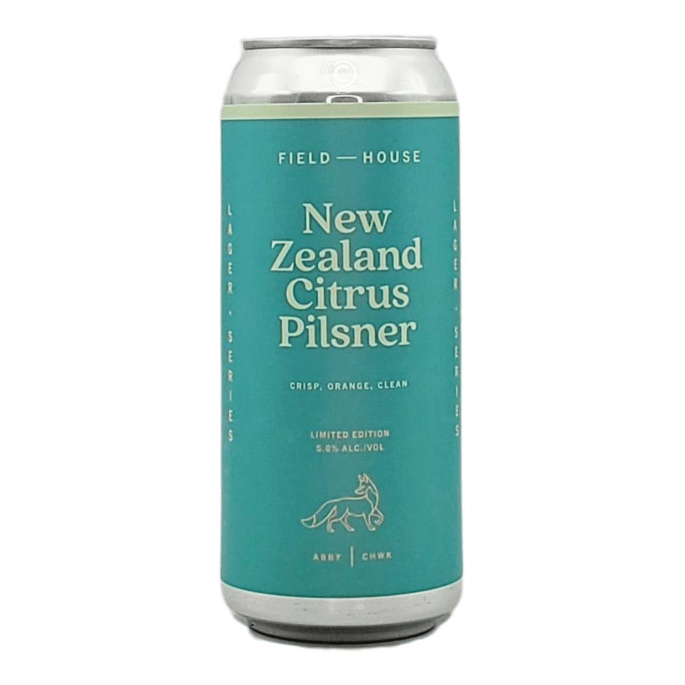 New Zealand Citrus Pilsner by Field House Brewing Co., beer label