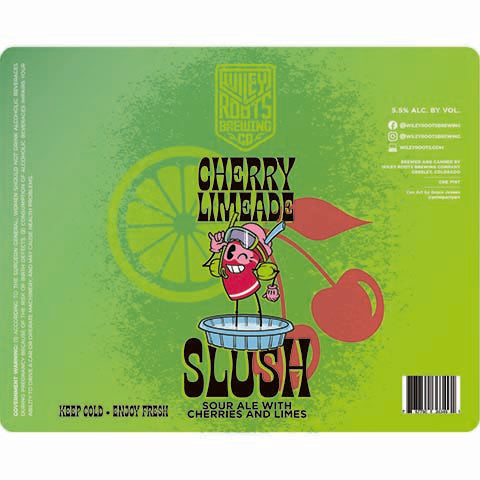 Wiley Roots Cherry Limeade Slushy Sour Ale by Wiley Roots Brewing Co, beer label