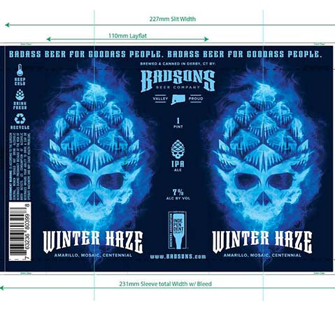 Badsons Winter Haze IPA by BADSONS Beer Co, beer label
