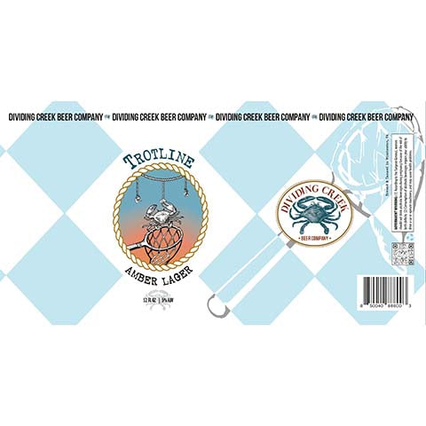 Dividing Creek Trotline Amber Lager by Dividing Creek Beer Company, beer label