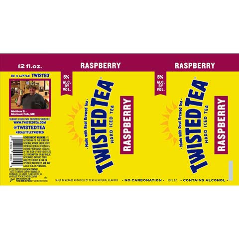 Twisted Tea Raspberry by Twisted Tea Brewing Co., beer label
