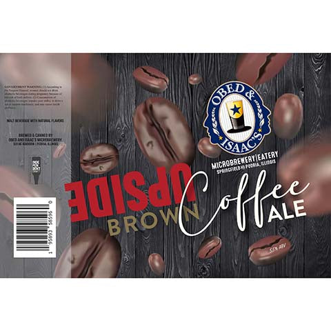 Obed & Isaac's Upside Brown Coffee Ale by Obed & Isaac's Microbrewery, beer label
