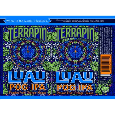 Terrapin Luau Krunkles POG IPA by Terrapin Beer Co, beer label
