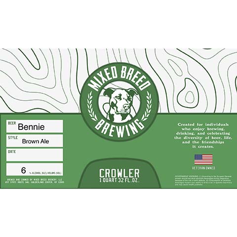 Mixed Breed Bennie Brown Ale by Mixed Breed Brewing, beer label