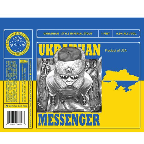 Round Guys Ukranian Messenger Imperial Stout by Round Guys Brewing Co, beer label