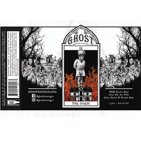Ghost The Omen DDH Double Hazy IPA by Ghost Brewery, beer label