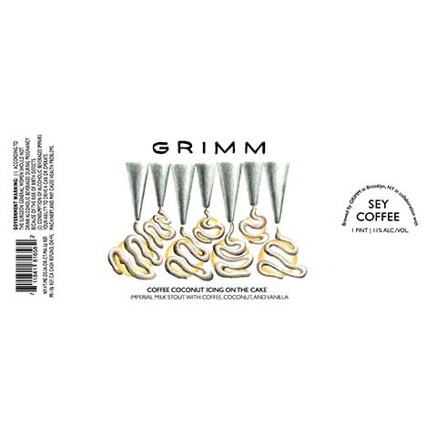 Grimm Coffee Coconut Icing On The Cake Stout by Grimm Artisanal Ales, beer label