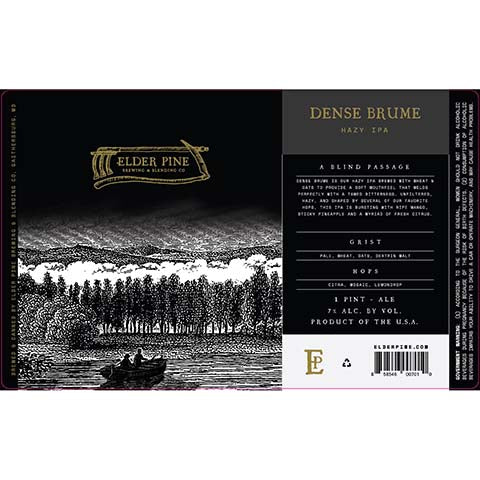 Elder Pine Dense Brume Hazy IPA by Elder Pine Brewing & Blending Co., beer label