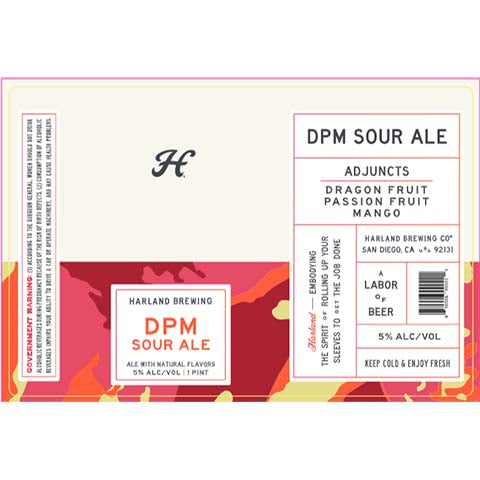 Harland DPM Sour by Harland Brewing Co, beer label