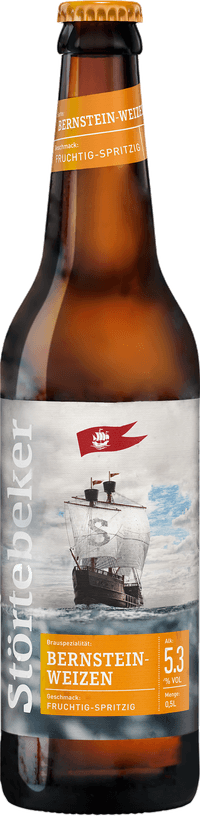 Störtebeker Bernstein Weizen by Stralsunder Brauerei, beer label