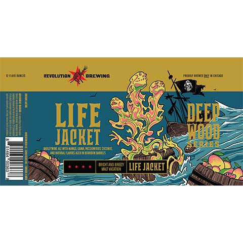 Revolution Life Jacket Barleywine Ale by Revolution Beer LLC, beer label
