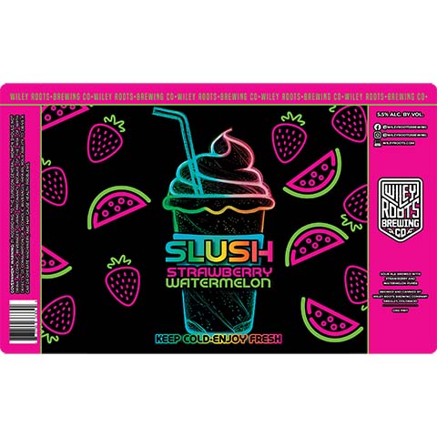 Wiley Roots Strawberry Watermelon Slush Sour by Wiley Roots Brewing Co, beer label
