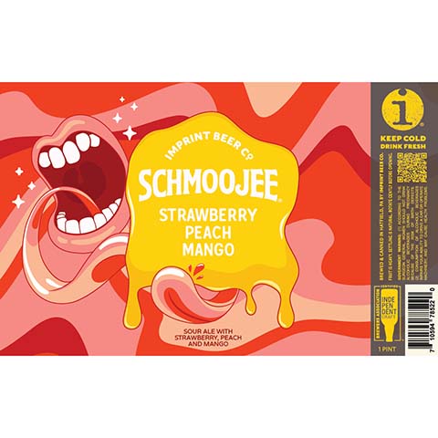 Imprint Beer Schmoojee Strawberry Peach Mango Sour Ale by Imprint Beer Company, beer label
