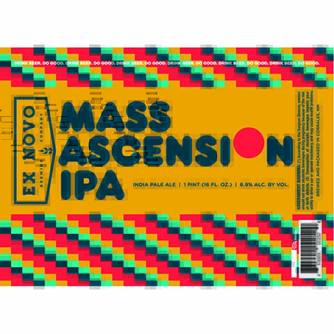 Ex Novo Mass Ascension IPA by Ex Novo Brewing Co, beer label