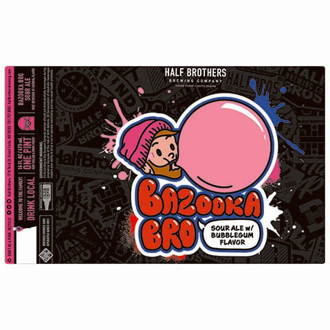 Half Brothers Bazooka Bro Sour by Half Brothers Brewing Company, beer label