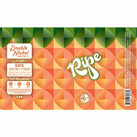 Double Nickel Ripe Juicy IPA (Peach) by Double Nickel Brewing Company, beer label