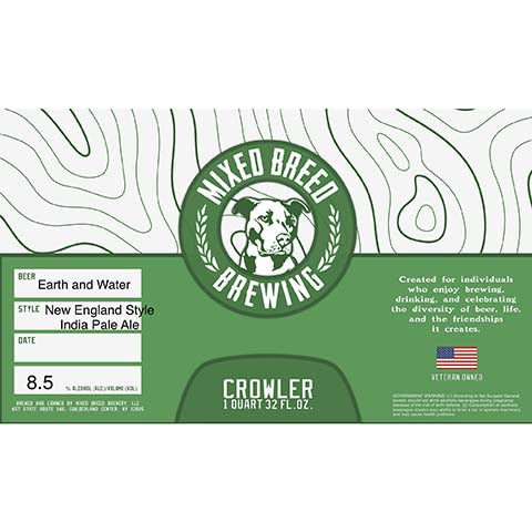Mixed Breed Earth and Water NEIPA by Mixed Breed Brewing, beer label