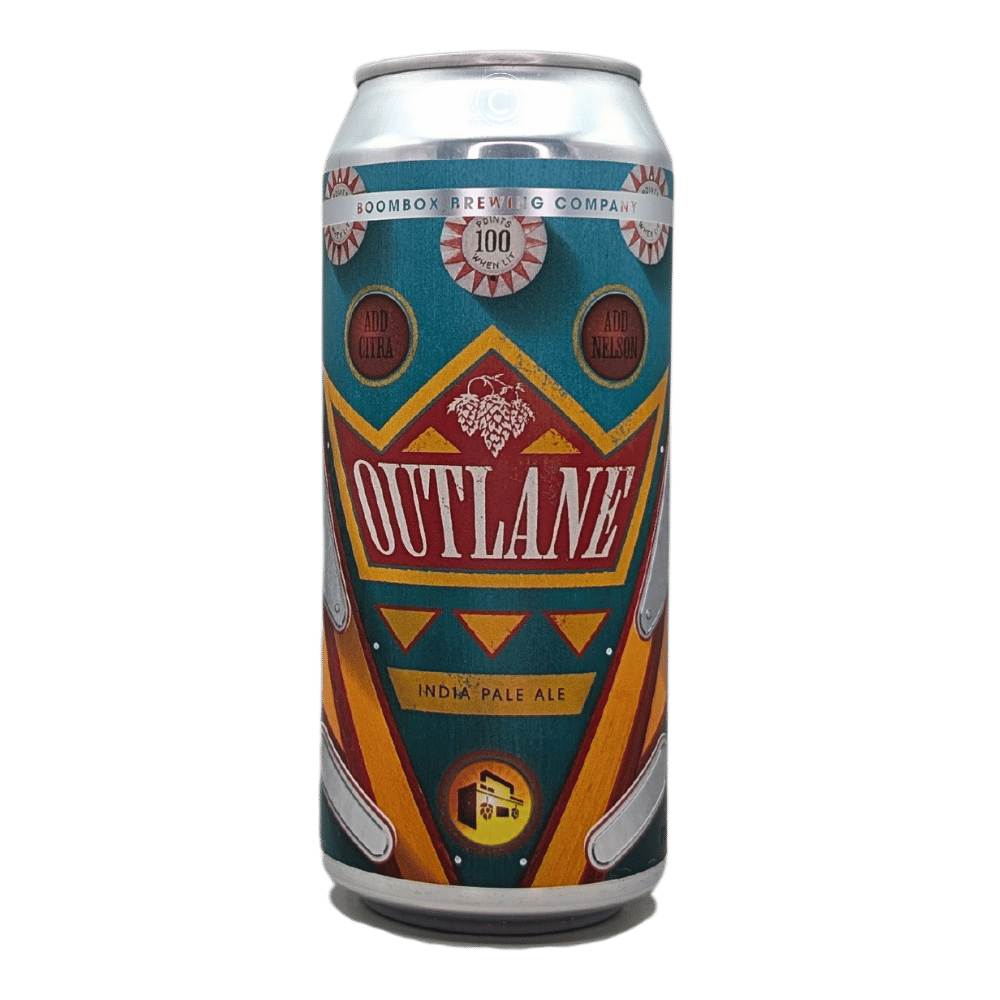 Outlane Hazy IPA by Boombox Brewing Company, beer label