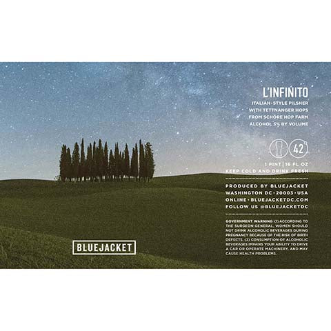 Bluejacket L'infinito Pilsner by Bluejacket, beer label