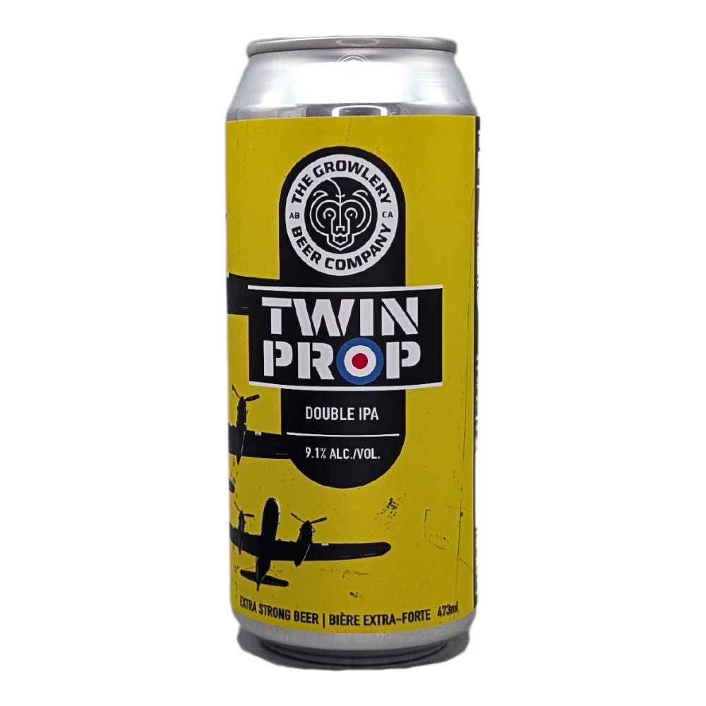 Twin Prop Double IPA by The Growlery Beer Co., beer label