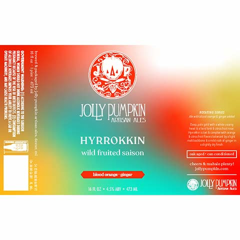 Jolly Pumpkin Hyrrokkin Wild Fruited Saison by Jolly Pumpkin Ales, beer label