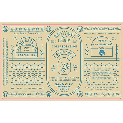 Drowned Lands Sea & Soil Foeder TIPA by The Drowned Lands Brewery, beer label