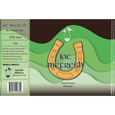 Bald Birds Joe Mcfresh Oatmeal Stout by Bald Birds Brewing Co., beer label