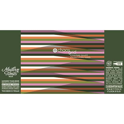 Modern Times Chaos Grid Schmernheim Durum'd Wheated Whiskey Barrels by Modern Times Beer, beer label