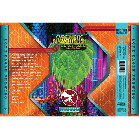 Lone Eagle Cybernetic Augmentation NEIPA by Lone Eagle Brewing, beer label