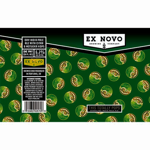 Ex Novo This Totally Pops Sparkling IPA by Ex Novo Brewing Co, beer label